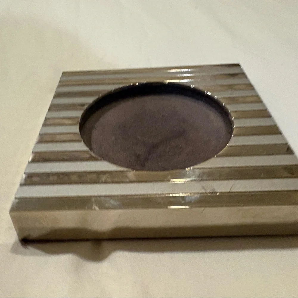 Henri Bendel Silver and Brown Candle Holder